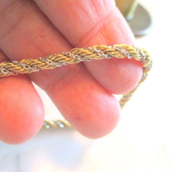 Vintage Braided Tennis Bracelet Gold silver Monet - Picture 5 of 6